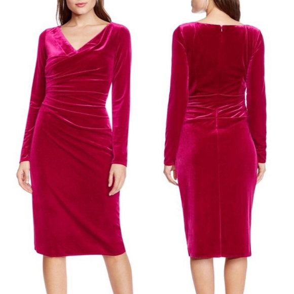 Vince Camuto Dresses & Skirts - Vince Camuto Pink Velvet Dress 6 NWT
